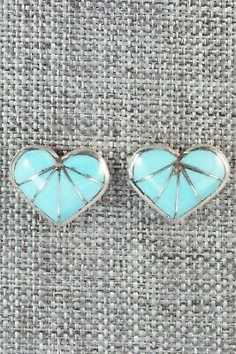 Turquoise & Sterling Silver Earrings - Evelyn Mahkee