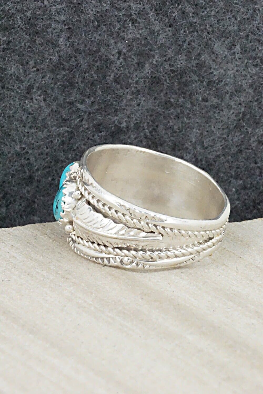Turquoise and Sterling Silver Ring - Betty Begay - Size 12.5