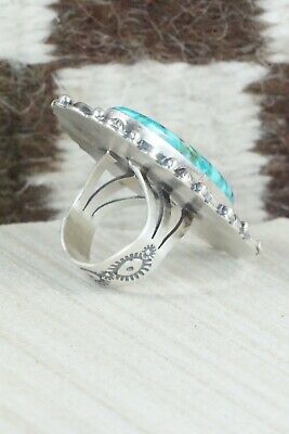 Turquoise & Sterling Silver Ring - Tom Lewis - Size 7