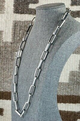 Navajo Sterling Silver Chain Necklace - Lawrence Yazzie