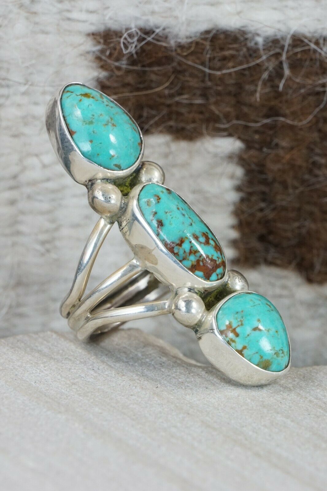Navajo Turquoise and Sterling Silver Ring - Rick Martinez - Size