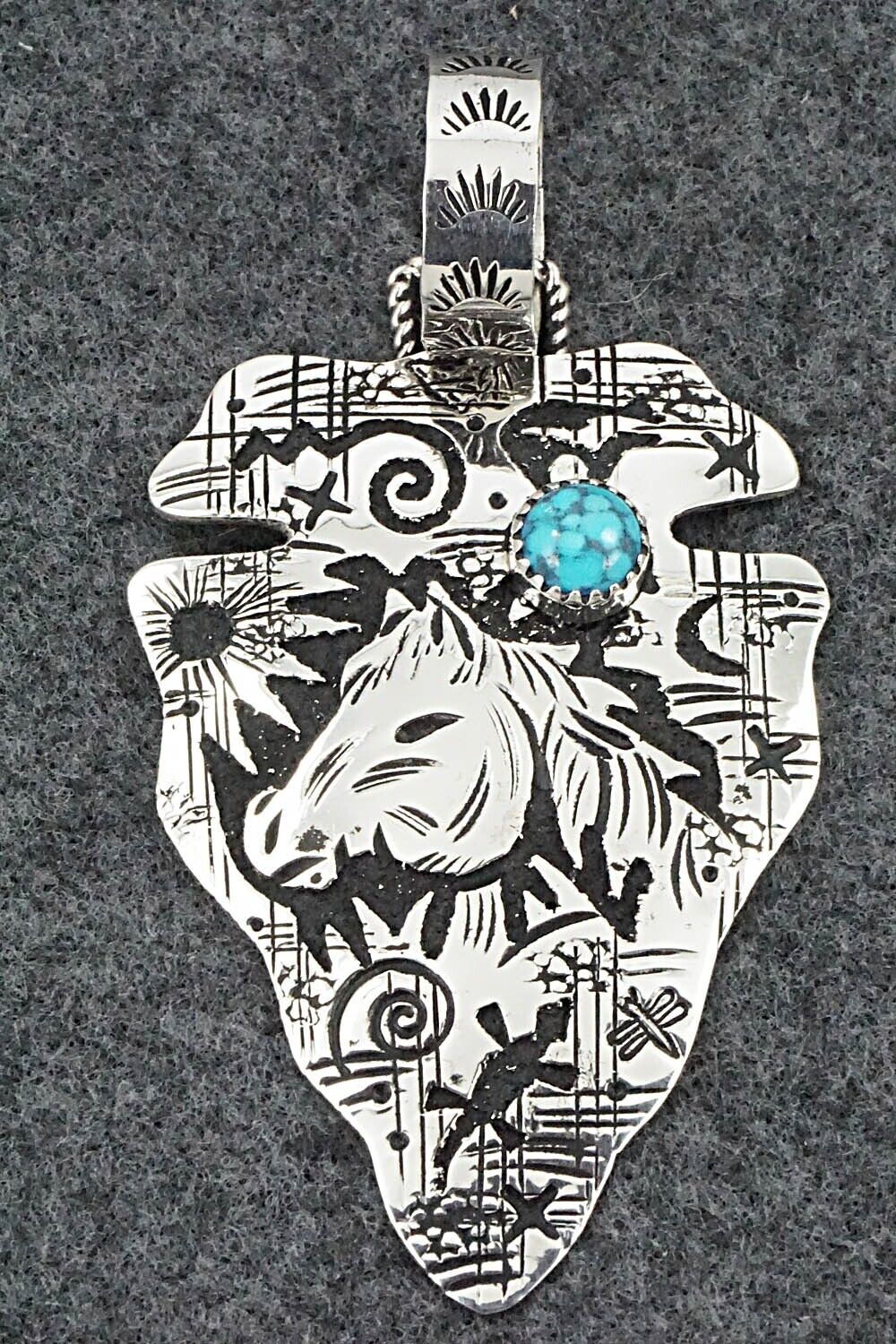 Turquoise & Sterling Silver Pendant - Richard Singer