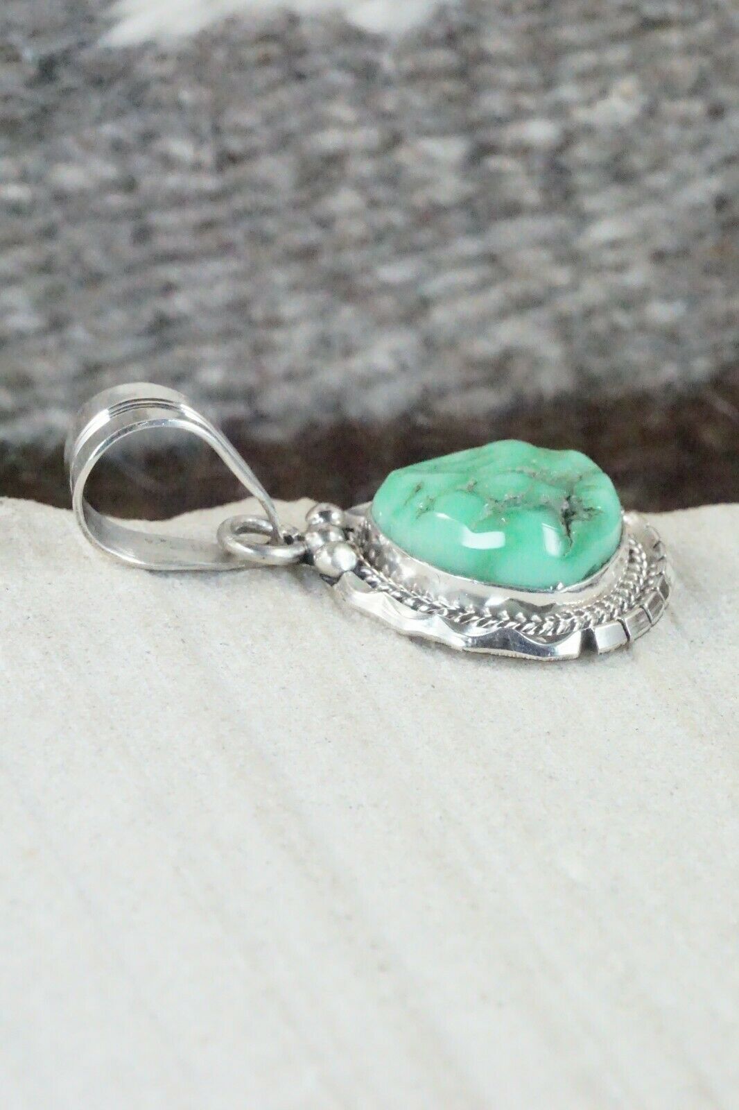 Turquoise & Sterling Silver Pendant - Native American