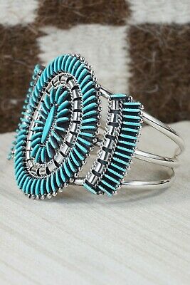 Zuni Turquoise & Sterling Silver Bracelet - Edmund Cooeyate
