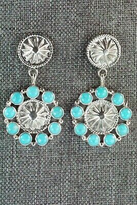 Turquoise & Sterling Silver Earrings - Bobby Platero - High Lonesome Trading