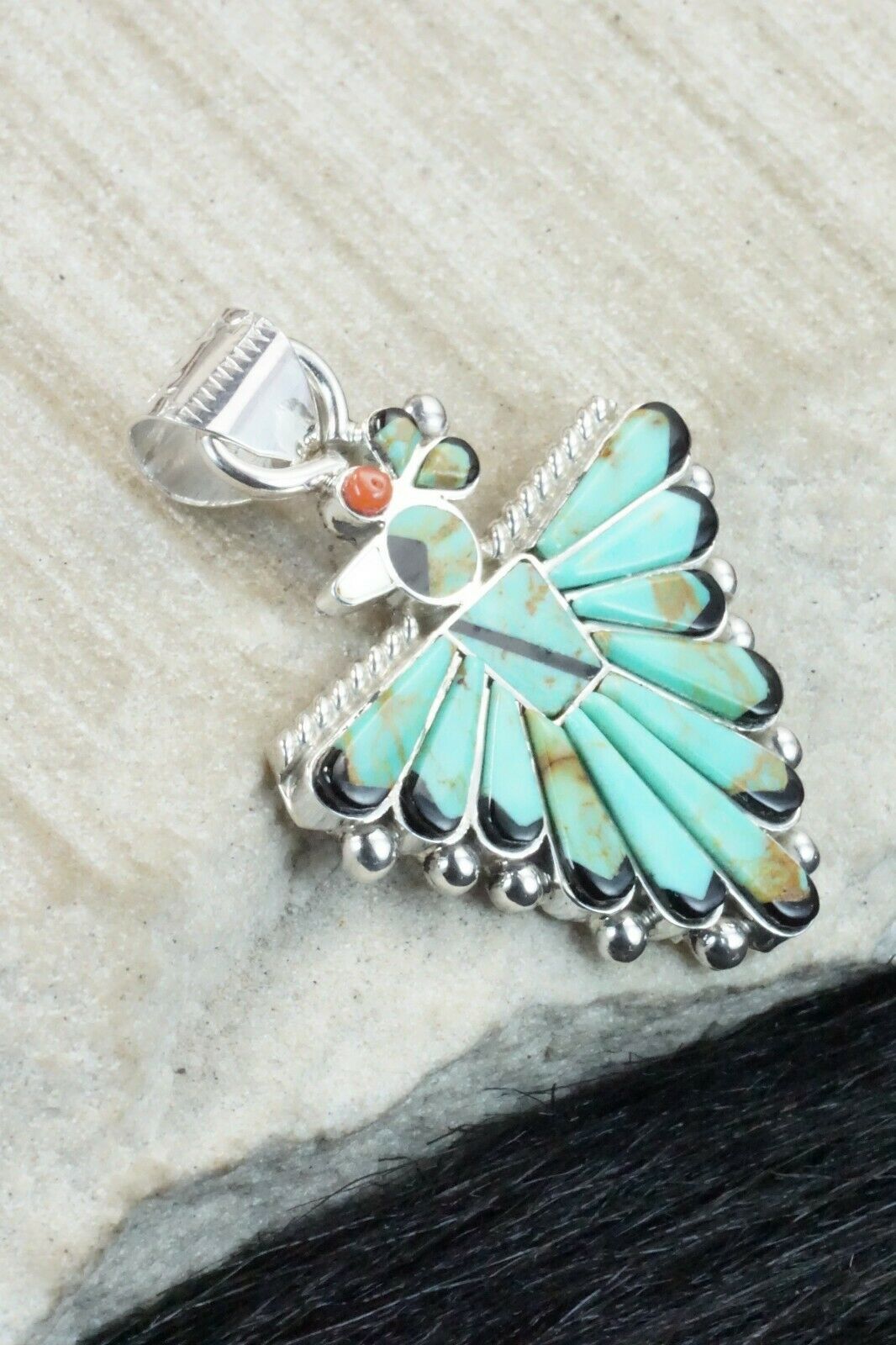 Turquoise & Sterling Silver Pendant - Michelle Peina