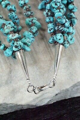Turquoise, Shell & Sterling Silver Necklace - Navajo
