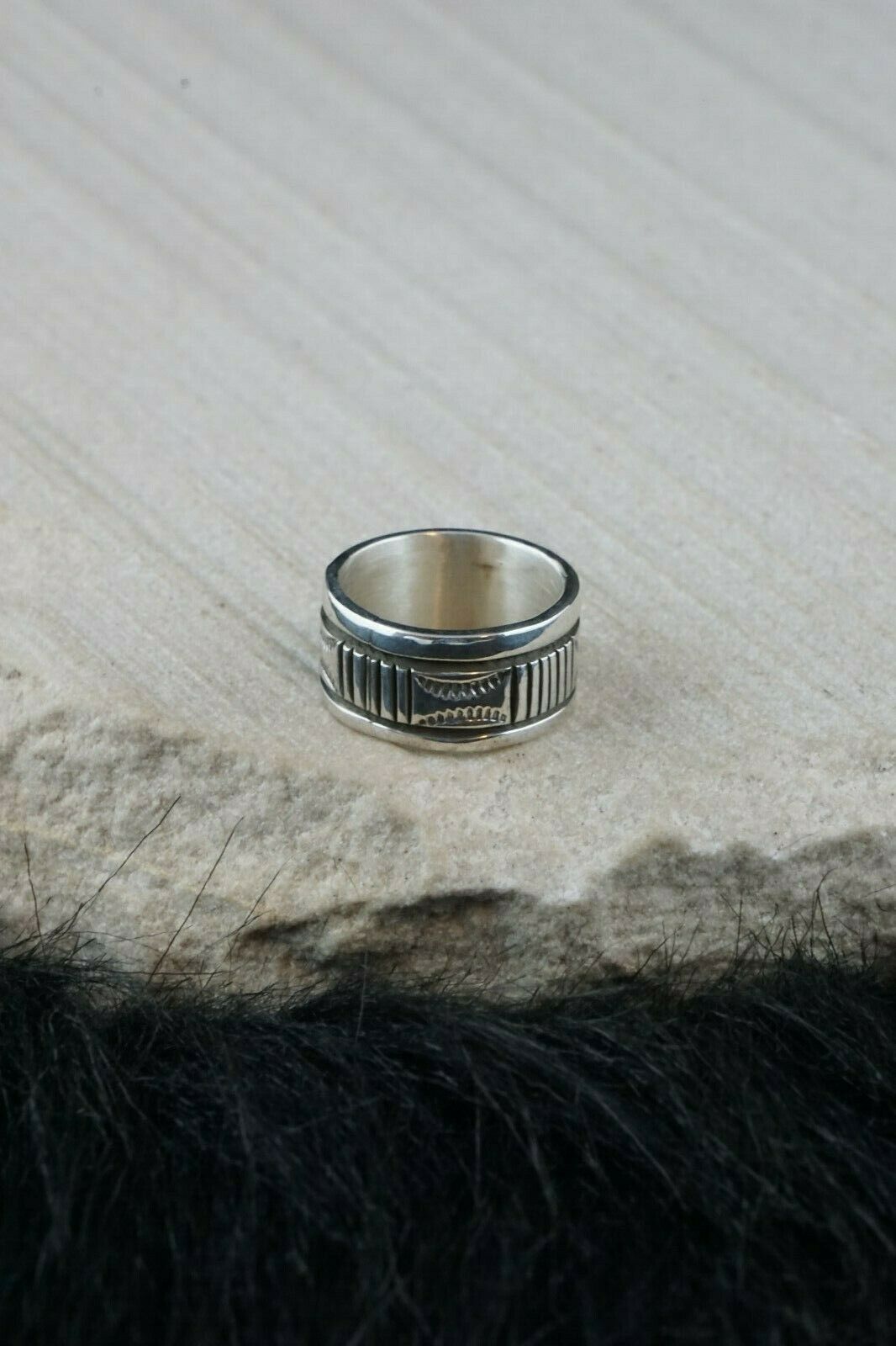 Navajo Sterling Silver Ring - Bruce Morgan - Native American - Size 5.75 - High Lonesome Trading