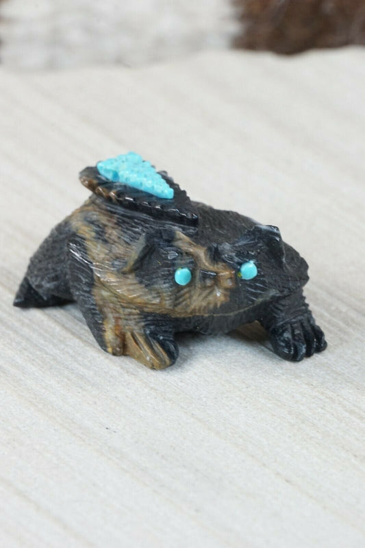 Badger Zuni Fetish Carving - Alvin Haloo - High Lonesome Trading