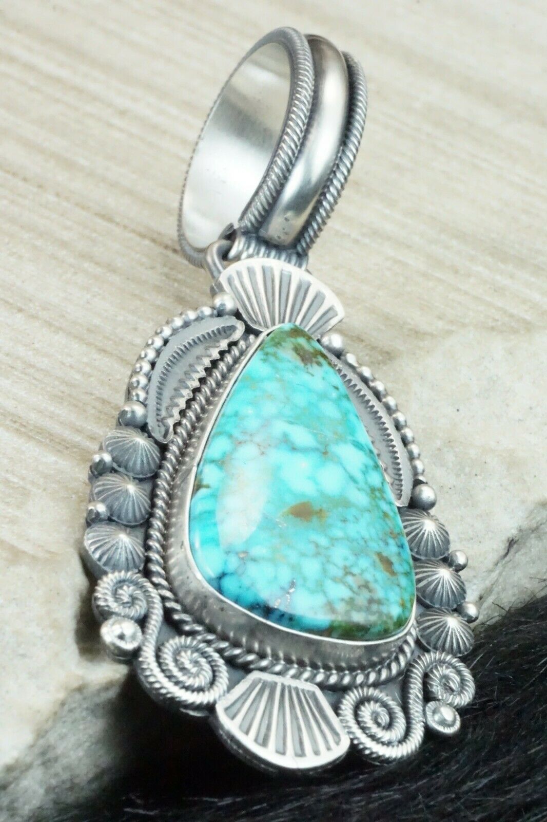 Turquoise & Sterling Silver Pendant - Michael Calladitto