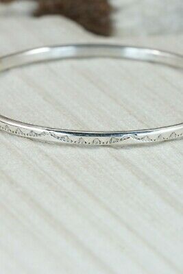 Navajo Sterling Silver Bangle Cuff - Elaine Tahe
