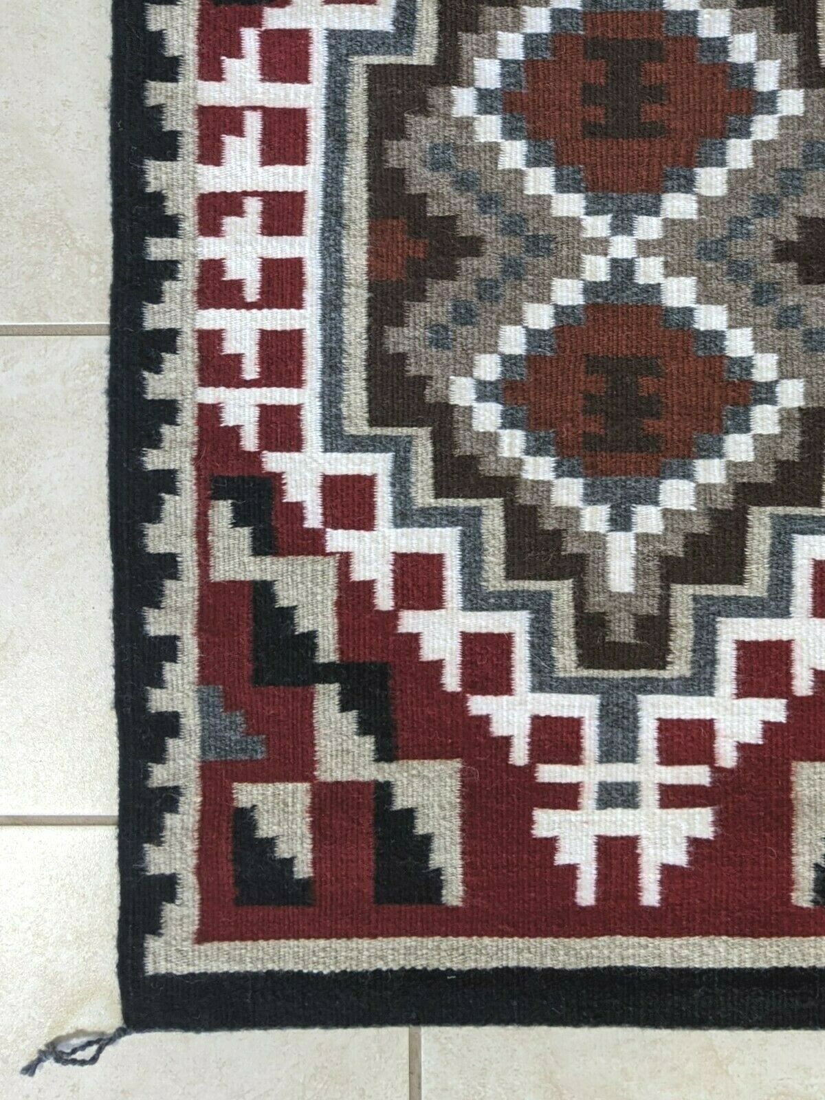 Navajo Handwoven Rug - 3ft x 2ft - Carmen Shone