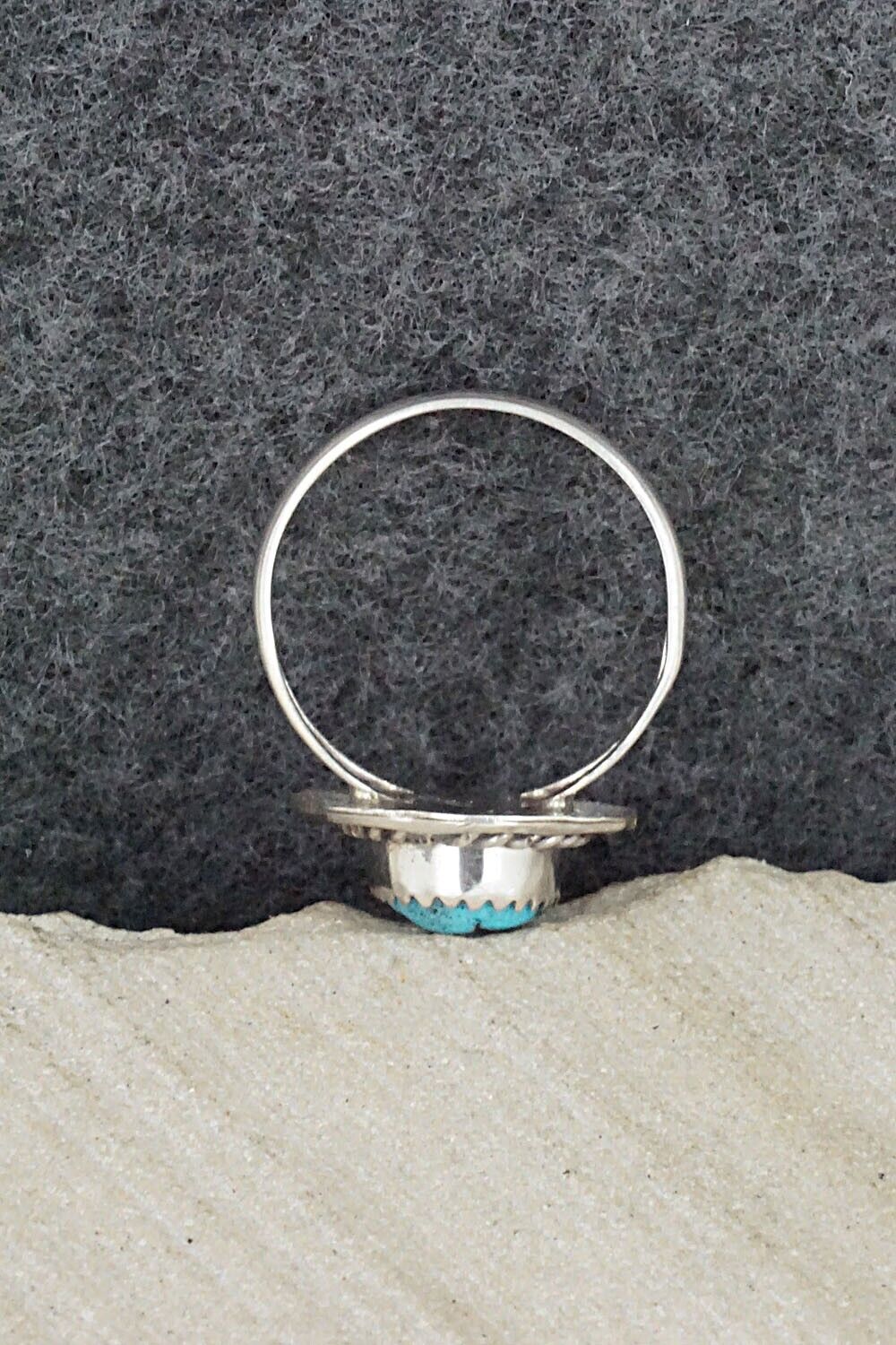 Turquoise & Sterling Silver Ring - Freda Martinez - Size 8
