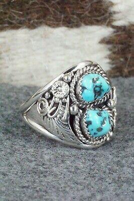 Turquoise & Sterling Silver Ring - Leonard Spencer - Size 13.25 - High Lonesome Trading