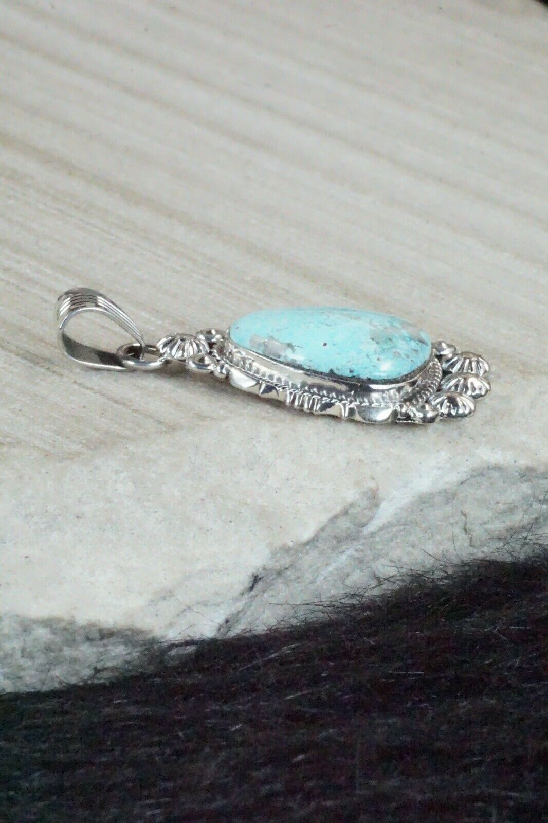 Turquoise and Sterling Silver Pendant - Daniel Benally