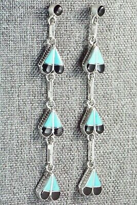 Turquoise & Sterling Silver Earrings - Velda Nastacio - High Lonesome Trading