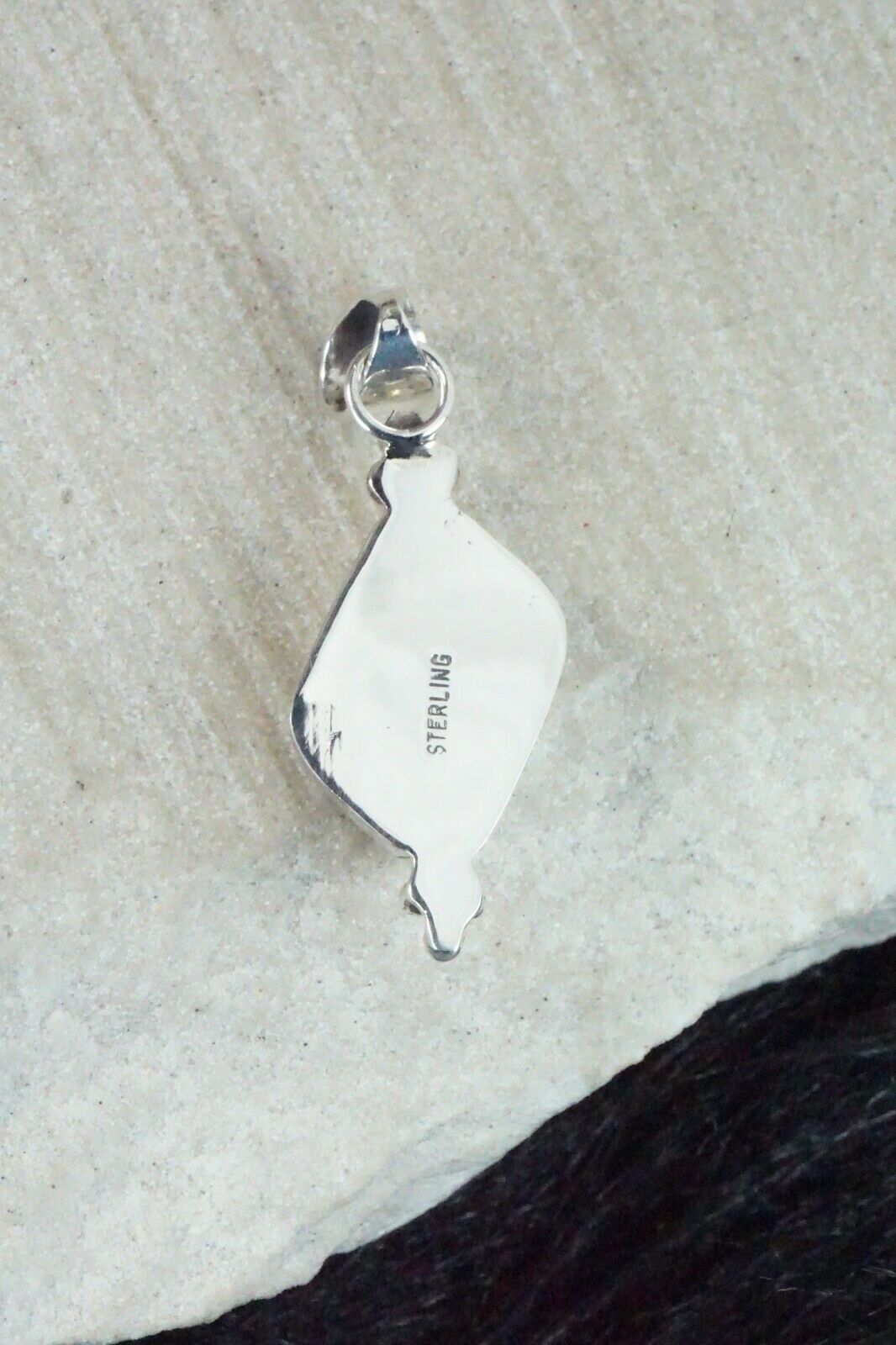 Coral and Sterling Silver Pendant - Navajo
