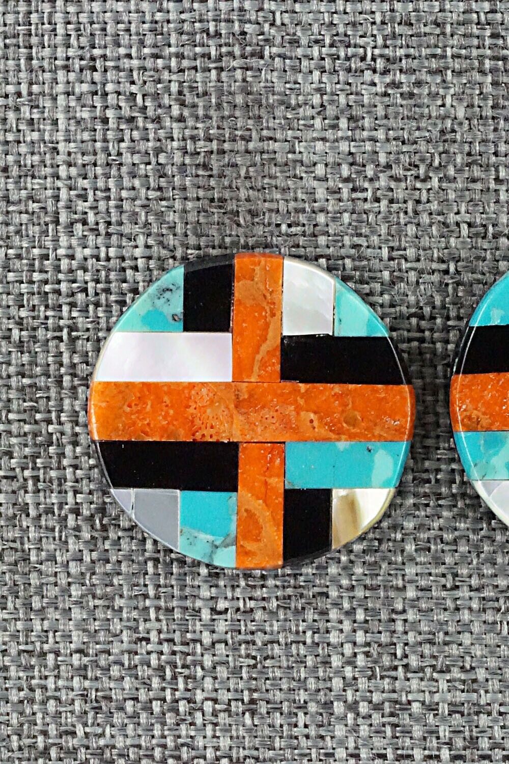 Multi Stone Inlay Earrings - Chaslyn Crespin