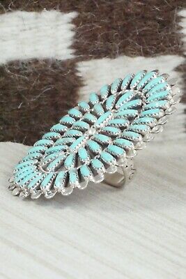 Turquoise & Sterling Silver Ring - Lavell Byjoe - Size 7.5