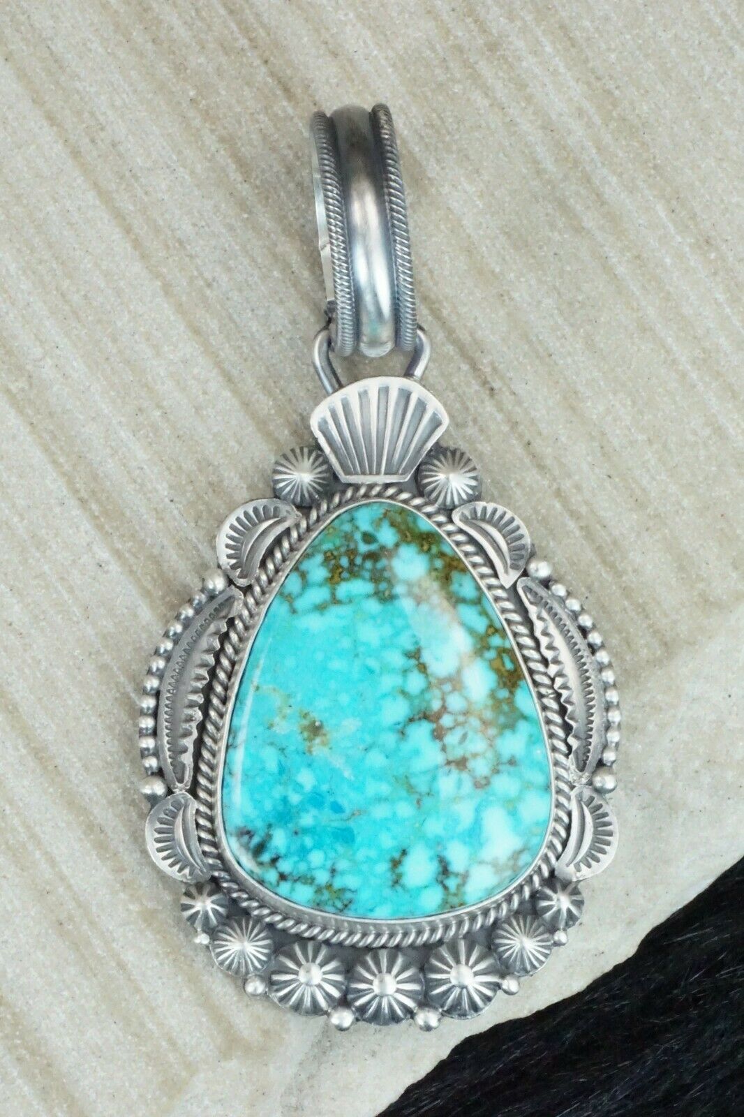 Turquoise & Sterling Silver Pendant - Michael Calladitto