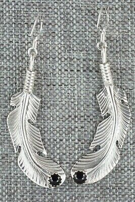 Onyx and Sterling Silver Earrings - Louise Joe