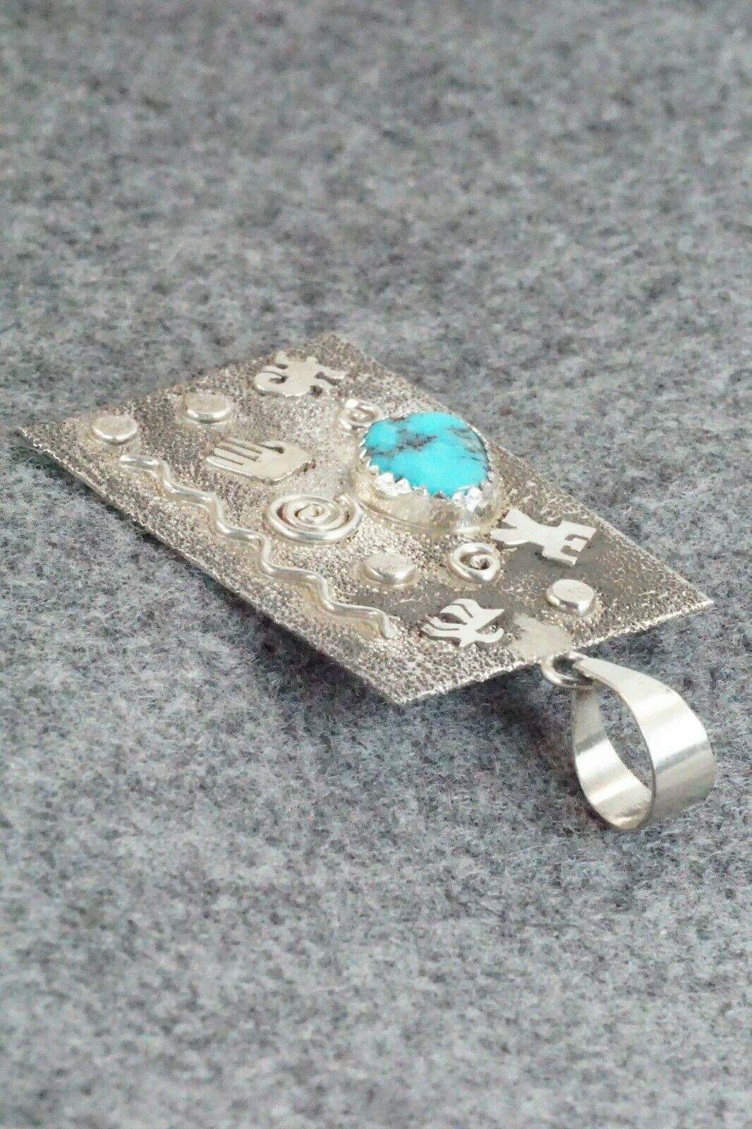 Turquoise & Sterling Silver Pendant - Shirley Skeets