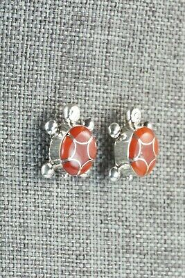 Coral & Sterling Silver Earrings - Amielda Peynetsa