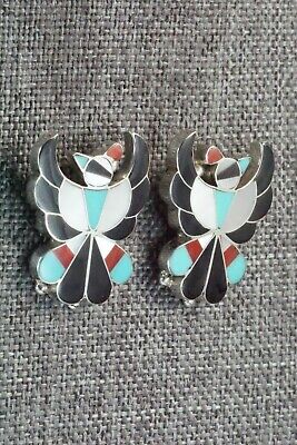 Multi Stone Inlay & Sterling Silver Earrings - Breon Wallace