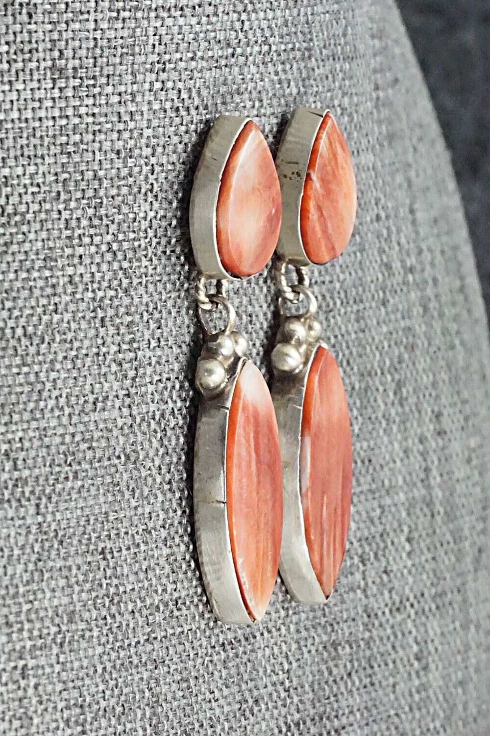 Spiny Oyster & Sterling Silver Earrings - Selina Warner