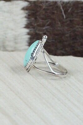 Turquoise & Sterling Silver Ring - Lee Shorty - Size 6.75
