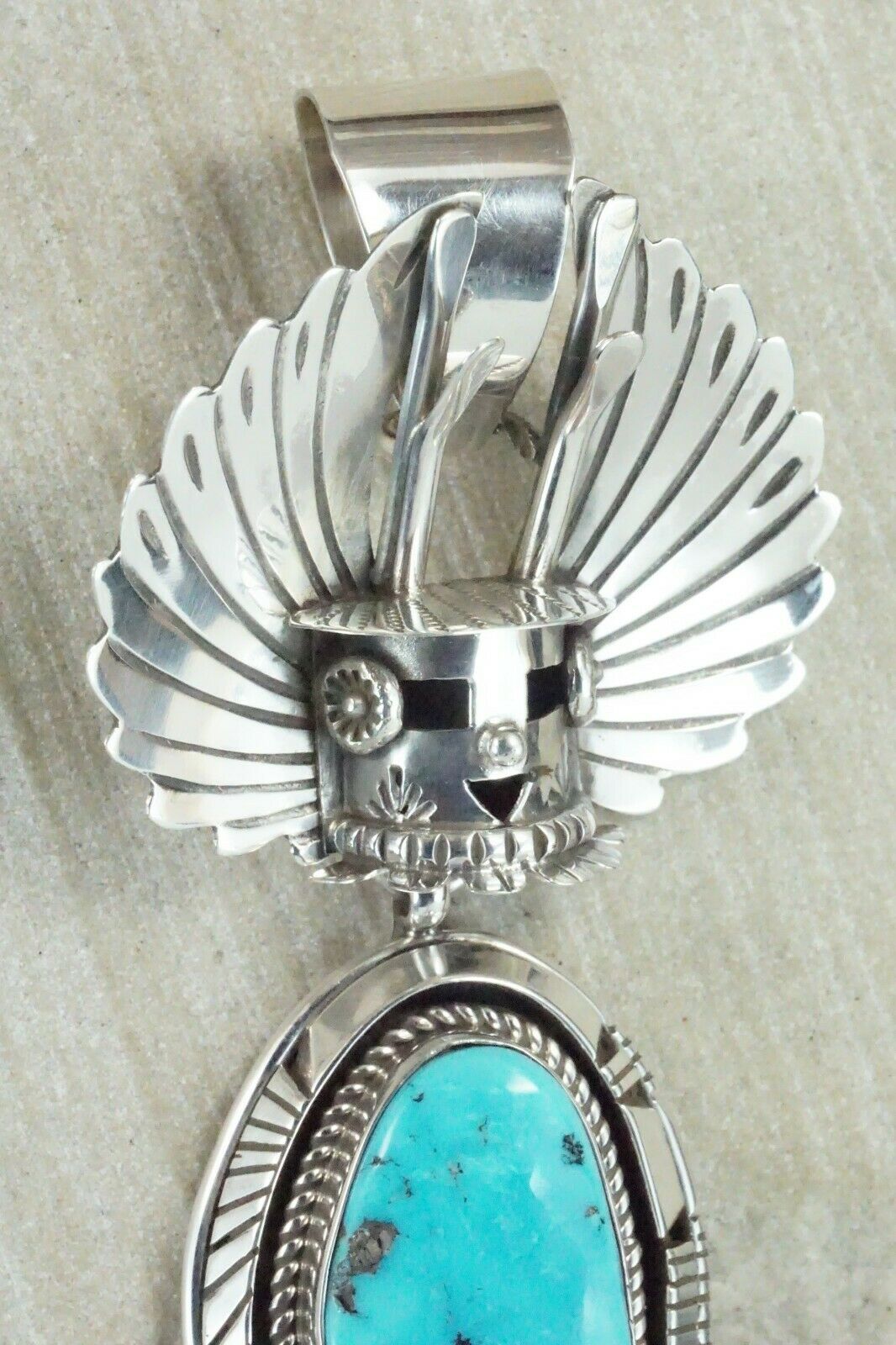 Turquoise & Sterling Silver Pendant - Rita Lee