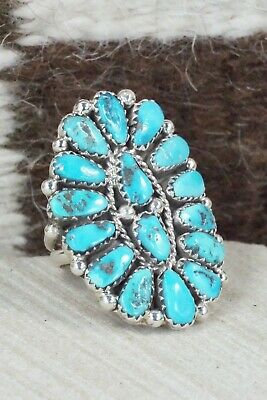 Turquoise and Sterling Silver Ring - Justina Wilson - Size 6
