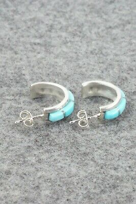 Turquoise & Sterling Silver Earrings - Lanore Panteah