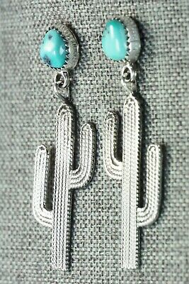 Turquoise & Sterling Silver Earrings - Delbert Gordon
