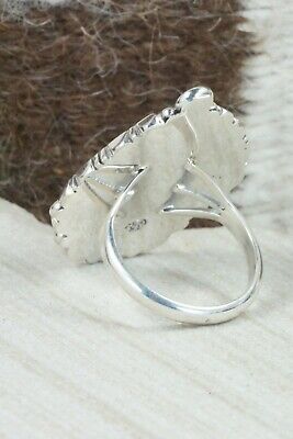 Spiny Oyster & Sterling Silver Ring - Daniel Benally - Size 10.25