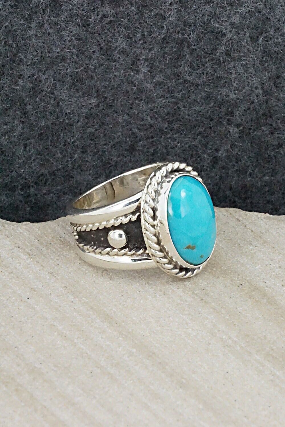 Turquoise & Sterling Silver Ring - Thomas Yazzie - Size 5.5