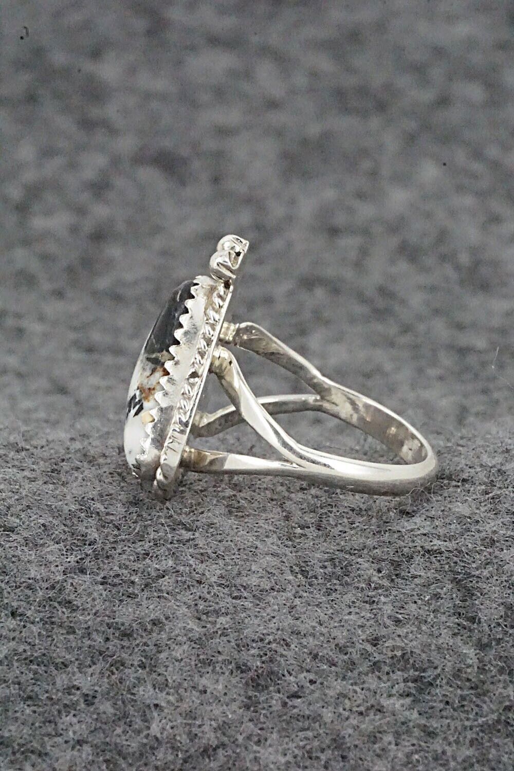 White Buffalo & Sterling Silver Ring - Judy Largo - Size 6.75