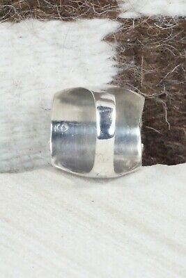 Turquoise, Coral and Sterling Silver Ring - Wilbur Myers - Size 9