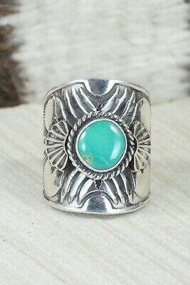 Turquoise & Sterling Silver Ring - Derrick Gordon - Size 9.5 - High Lonesome Trading