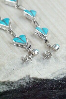 Zuni Turquoise & Sterling Silver Earrings - Velda Nastacio