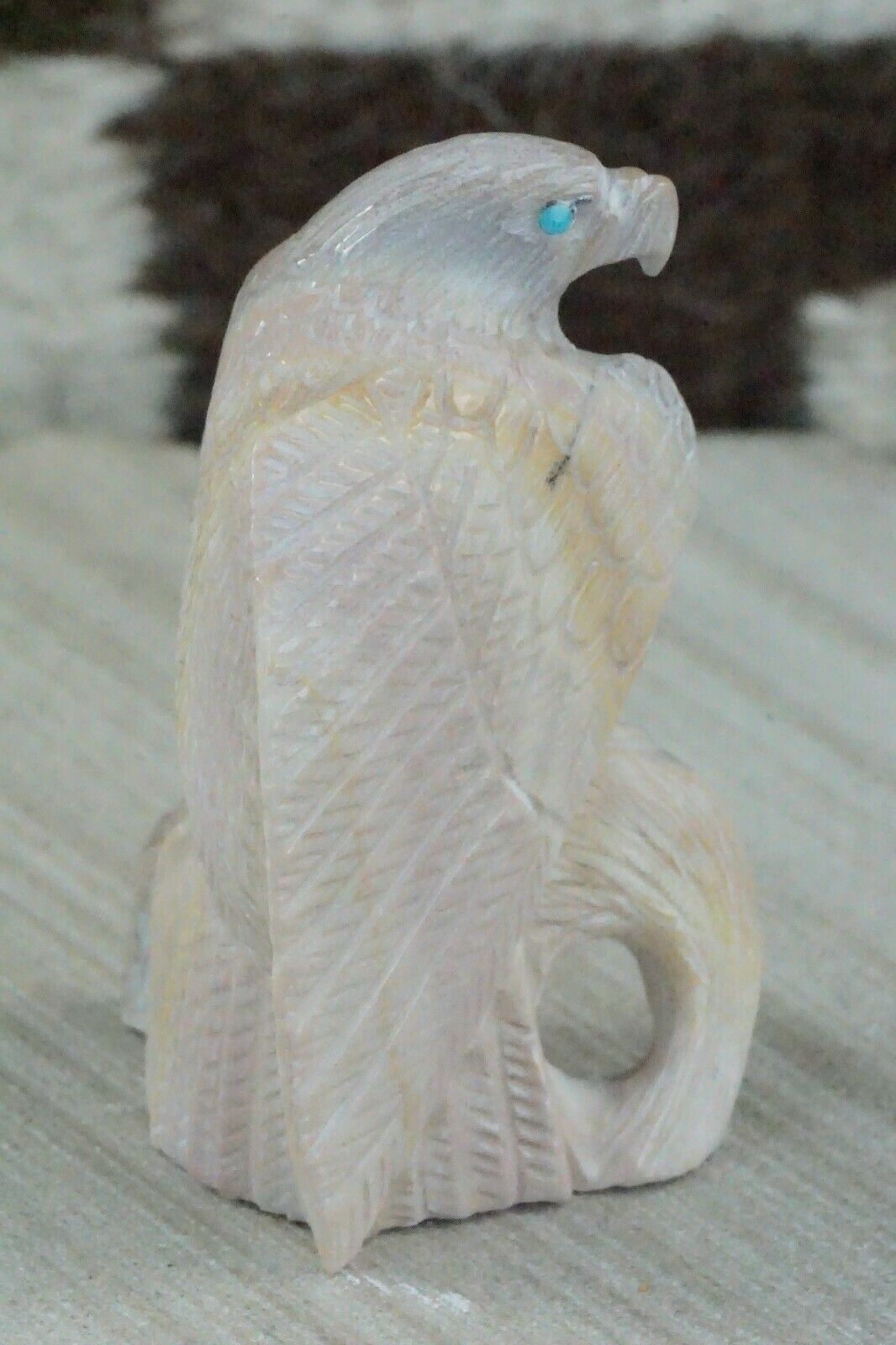 Eagle Zuni Fetish Carving - Derrick Kaamasee
