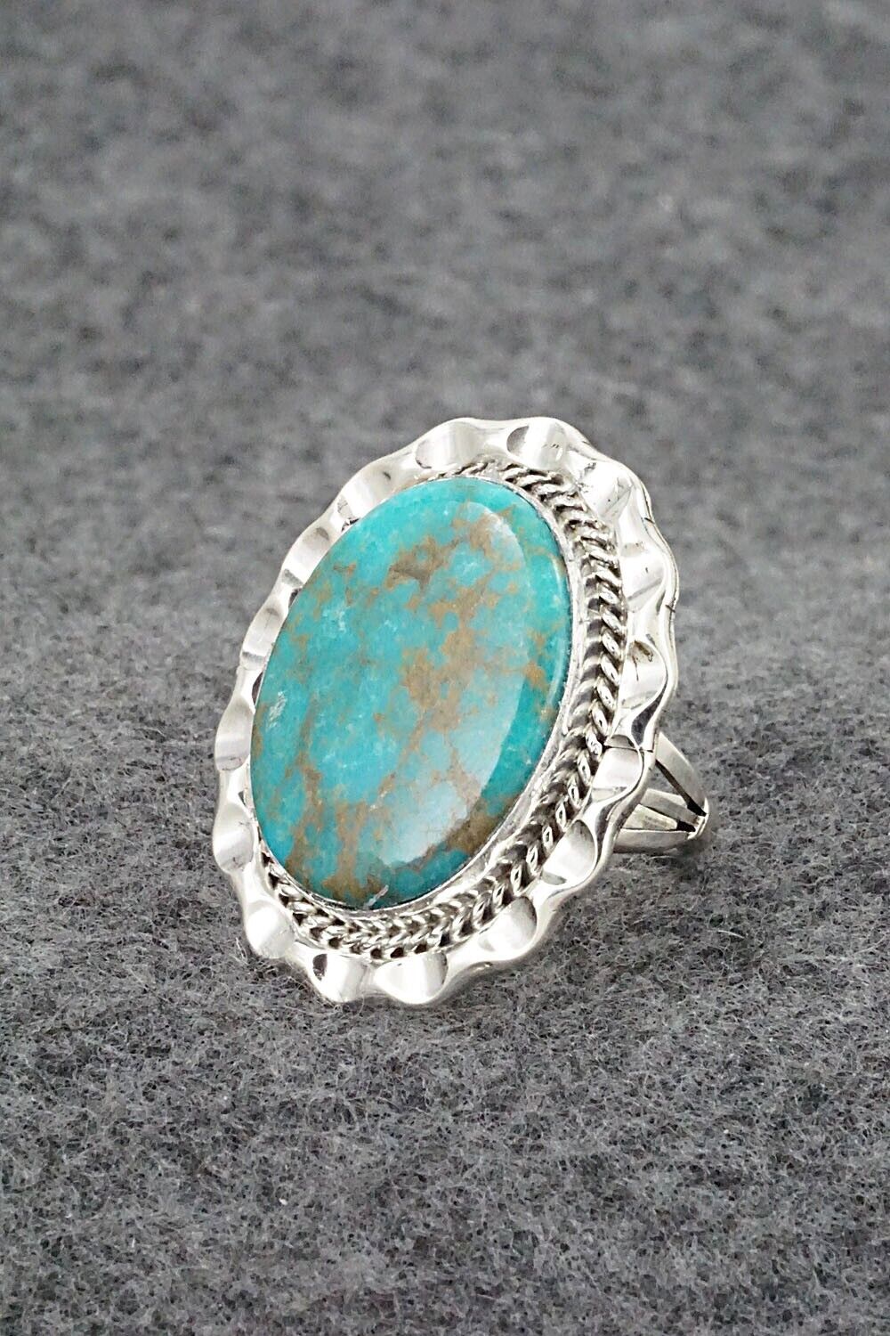 Turquoise & Sterling Silver Ring - Samuel Yellowhair - Size 6.75