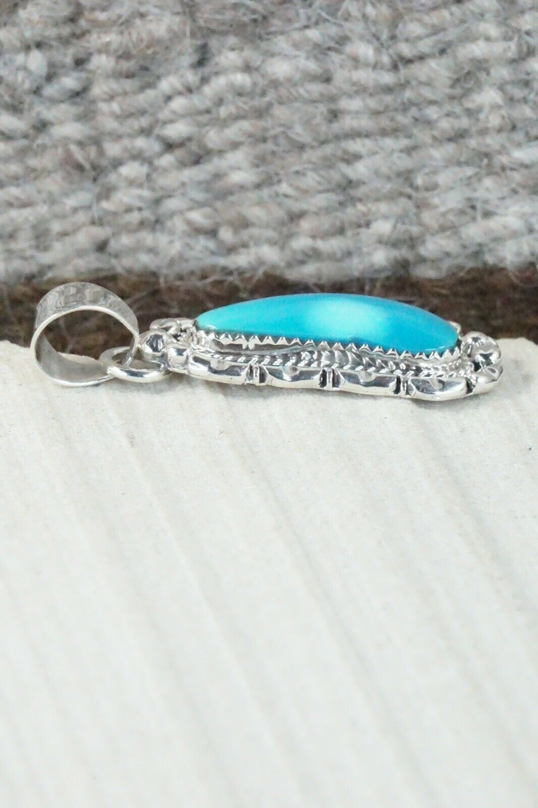Turquoise & Sterling Silver Pendant - Samuel Yellowhair