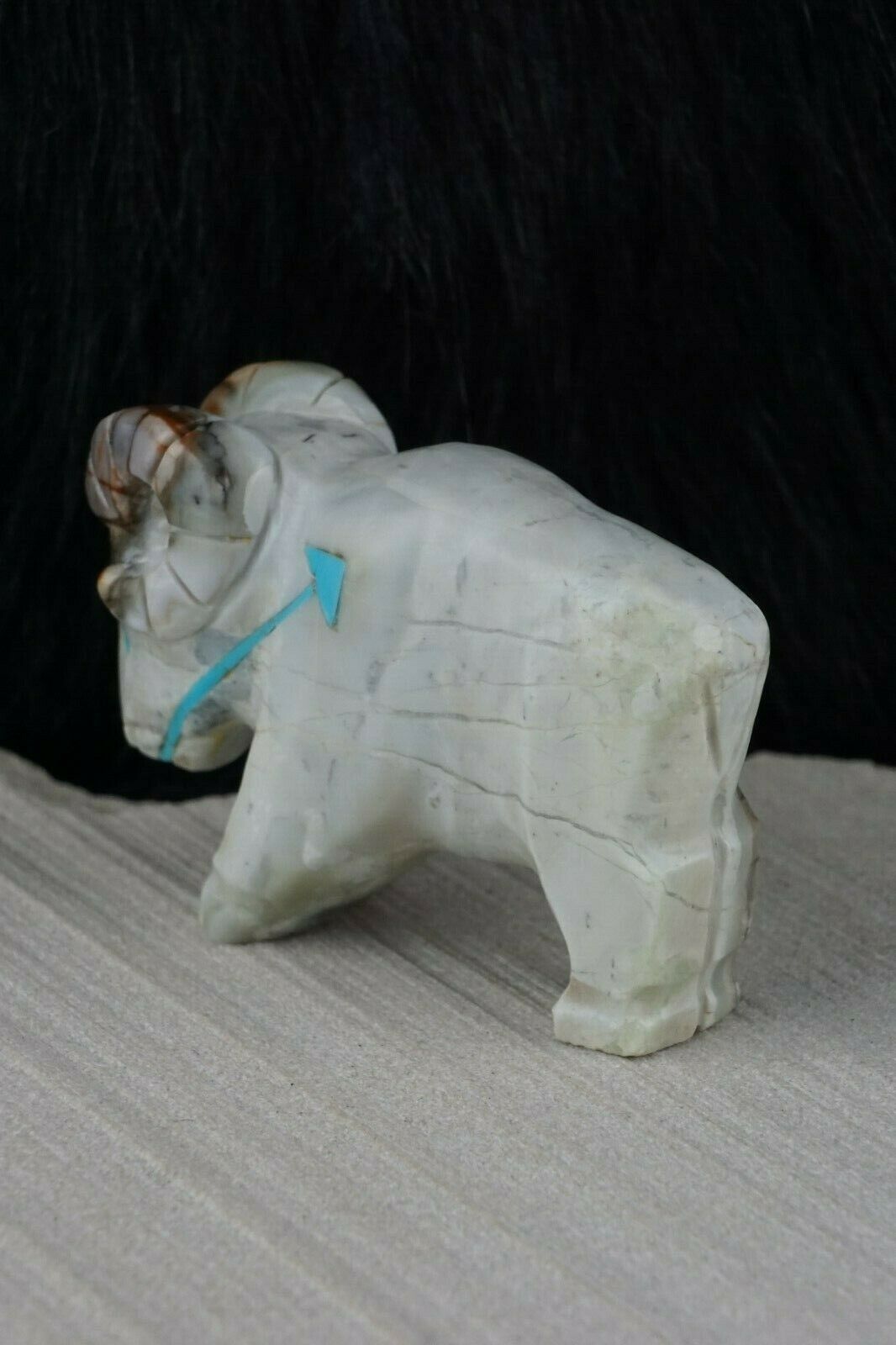 Ram Zuni Fetish Carving - Kevin Quam - High Lonesome Trading