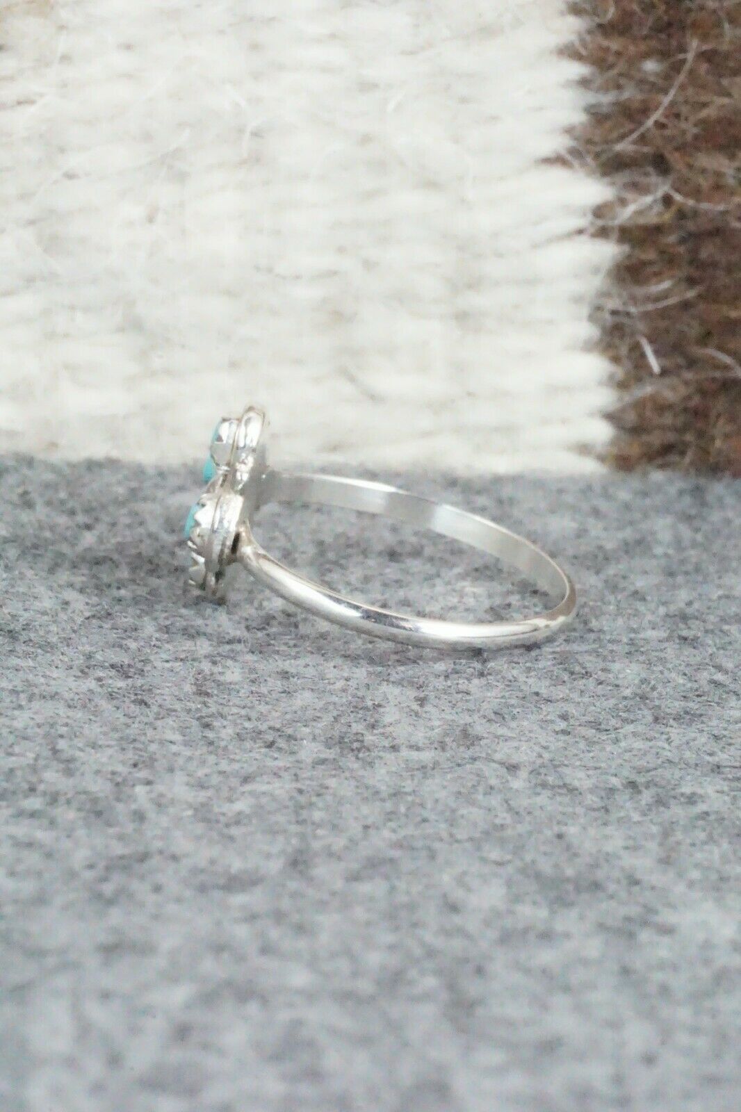 Turquoise & Sterling Silver Ring - Chris Hannaweeke - Size 5.75