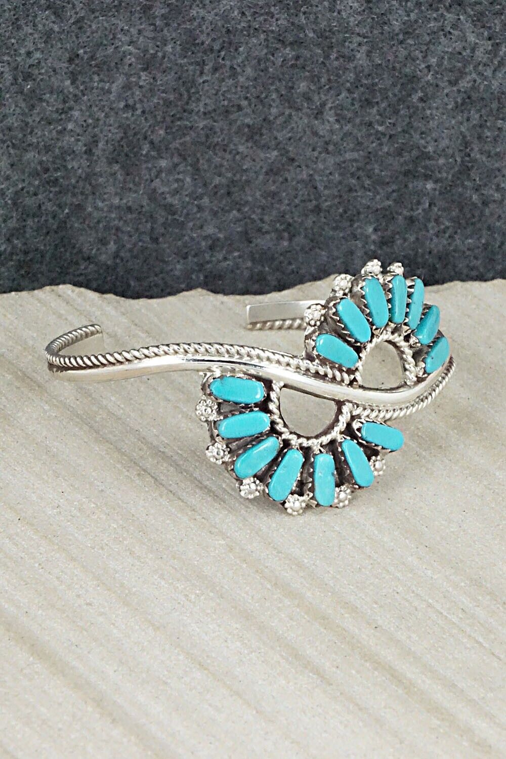 Turquoise & Sterling Silver Bracelet - Cherryl Beans