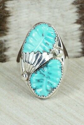 Turquoise & Sterling Silver Ring - Lyolita Tsattie - Size 12.25
