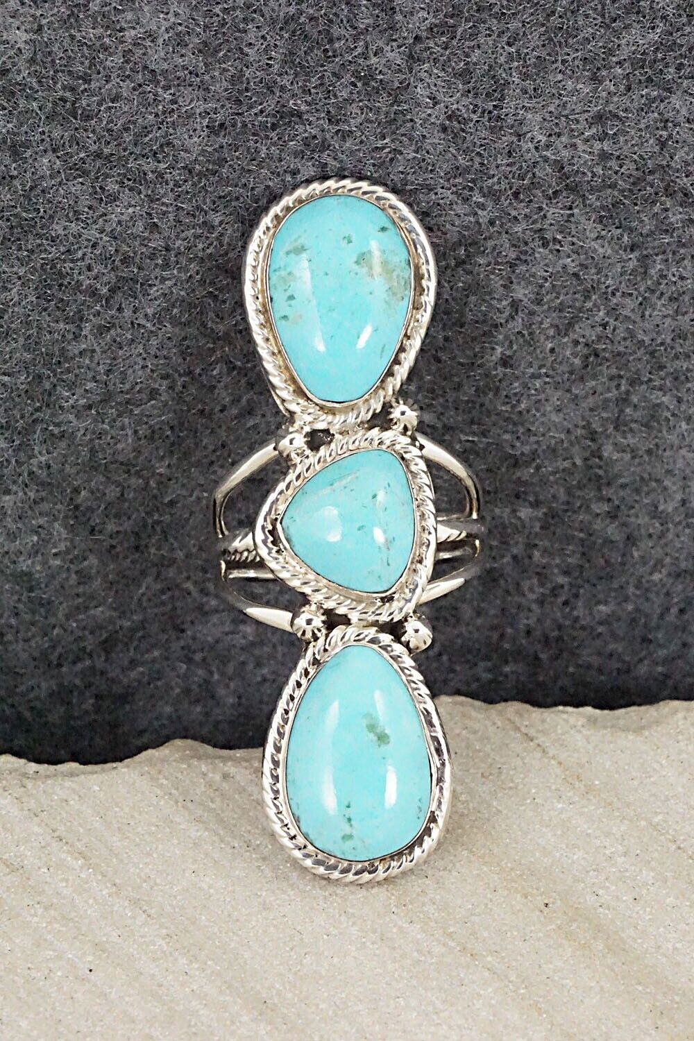 Turquoise and Sterling Silver Ring - Bucky Belin - Size 6.5