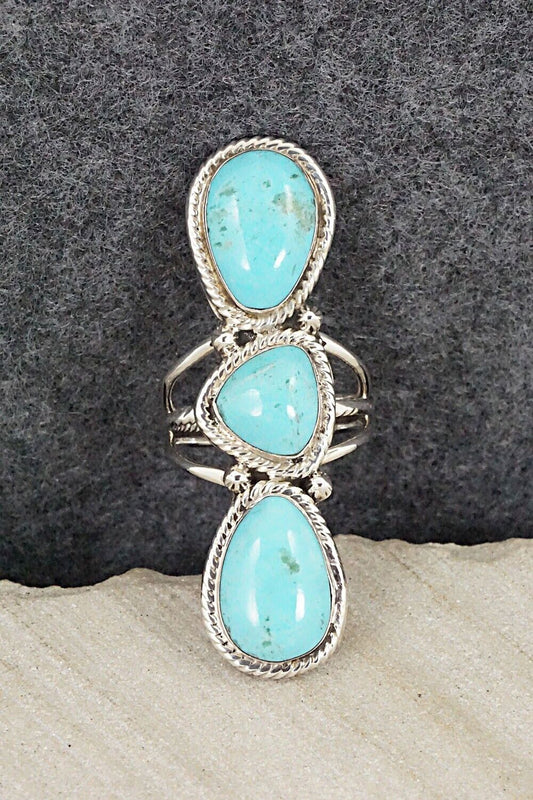 Turquoise and Sterling Silver Ring - Bucky Belin - Size 6.5
