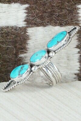 Turquoise & Sterling Silver Ring - Cris Nez - Size 8.5